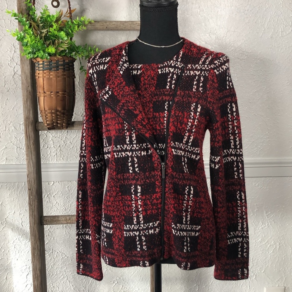 CHAPS Jacket Blazer Plaid Zip Up Multi Style Jacket Casual Business NWT - Picture 4 of 16